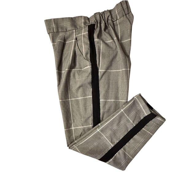 Cotton:On Pleated Front Plaid With Black Side Stripe Pants Size S/P - Picture 4 of 14